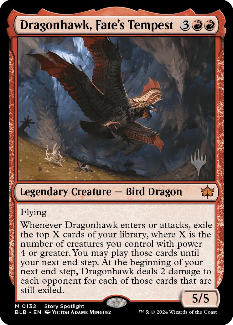 Dragonhawk, Fate's Tempest (Promo Pack) [Bloomburrow Promos] | Cards and Coasters CA