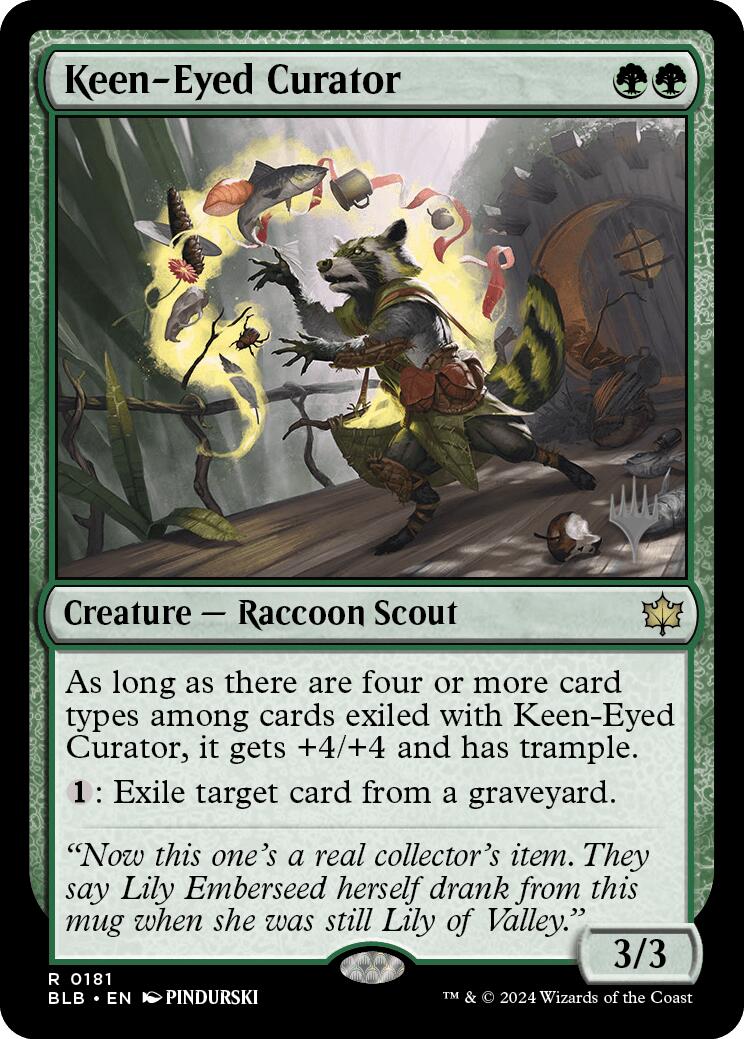 Keen-Eyed Curator (Promo Pack) [Bloomburrow Promos] | Cards and Coasters CA