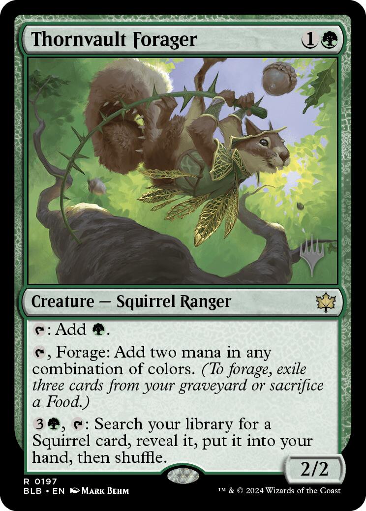 Thornvault Forager (Promo Pack) [Bloomburrow Promos] | Cards and Coasters CA