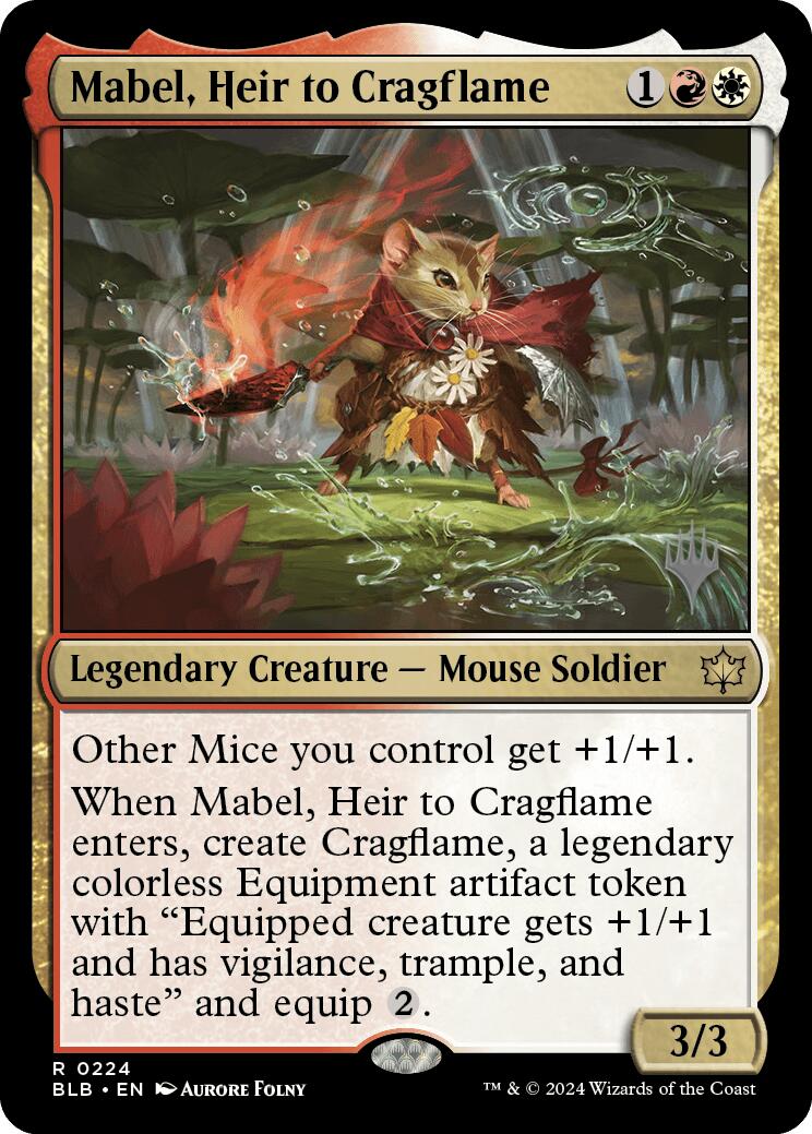 Mabel, Heir to Cragflame (Promo Pack) [Bloomburrow Promos] | Cards and Coasters CA