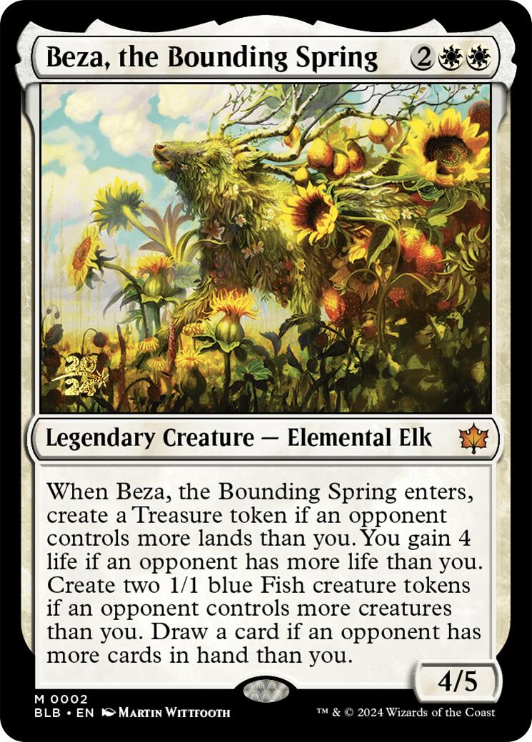 Beza, the Bounding Spring [Bloomburrow Prerelease Promos] | Cards and Coasters CA