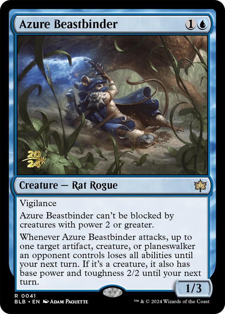 Azure Beastbinder [Bloomburrow Prerelease Promos] | Cards and Coasters CA