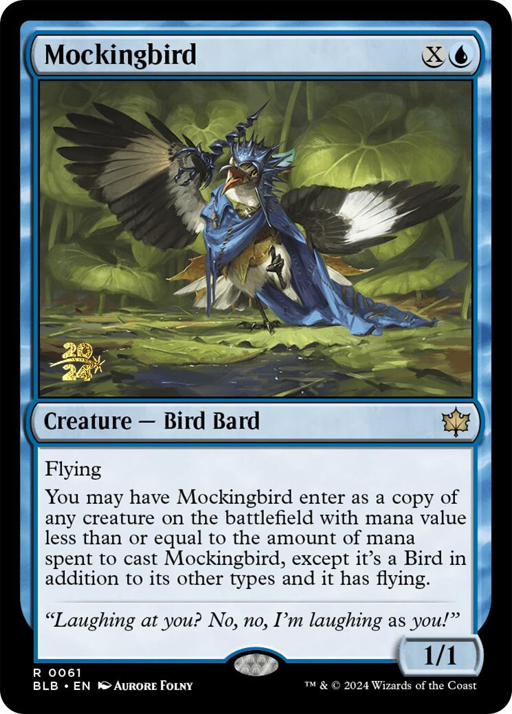 Mockingbird [Bloomburrow Prerelease Promos] | Cards and Coasters CA