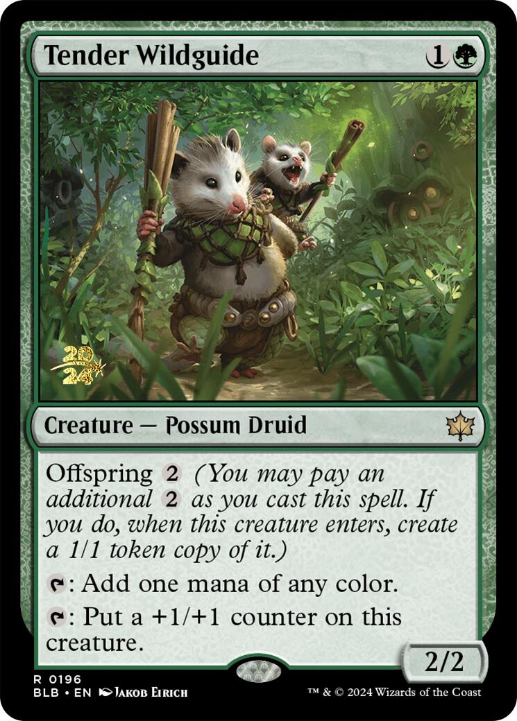 Tender Wildguide [Bloomburrow Prerelease Promos] | Cards and Coasters CA