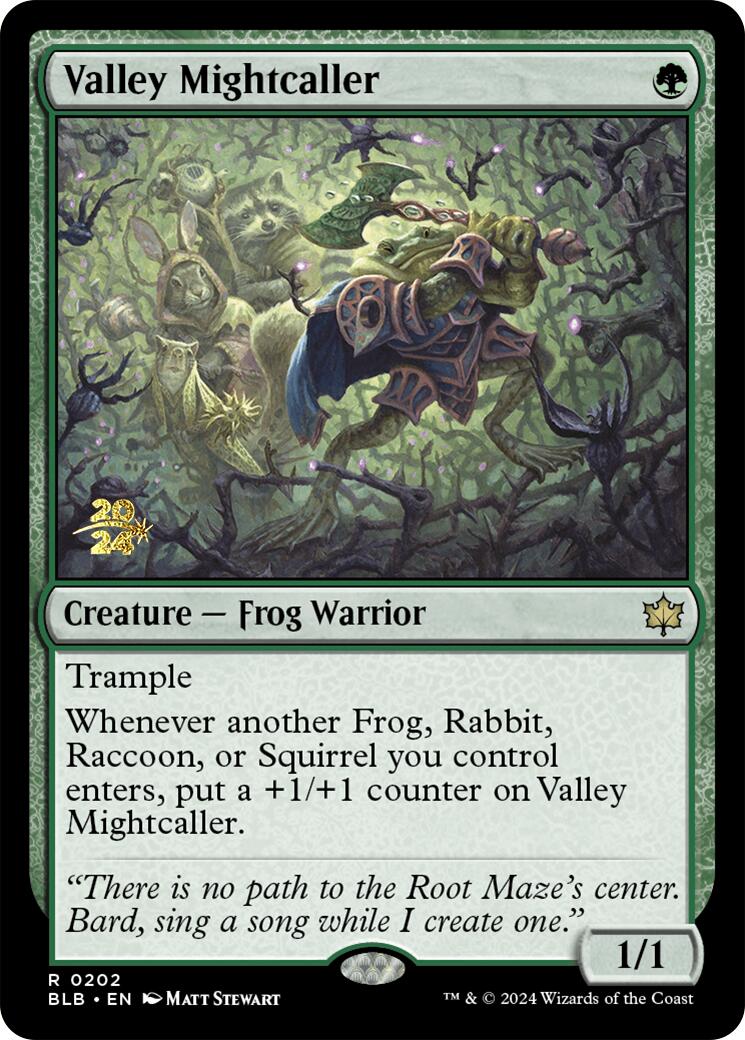 Valley Mightcaller [Bloomburrow Prerelease Promos] | Cards and Coasters CA