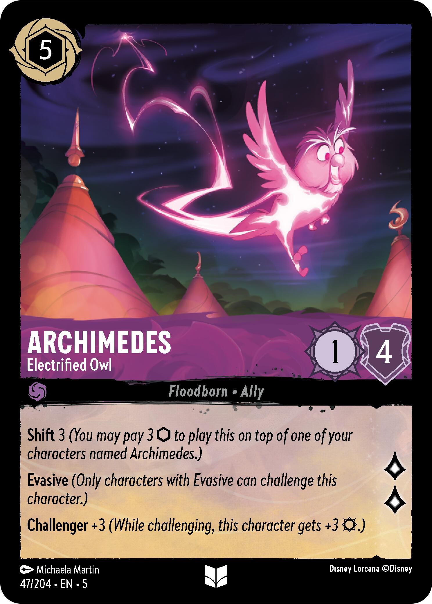 Archimedes - Electrified Owl (47/204) [Shimmering Skies] | Cards and Coasters CA