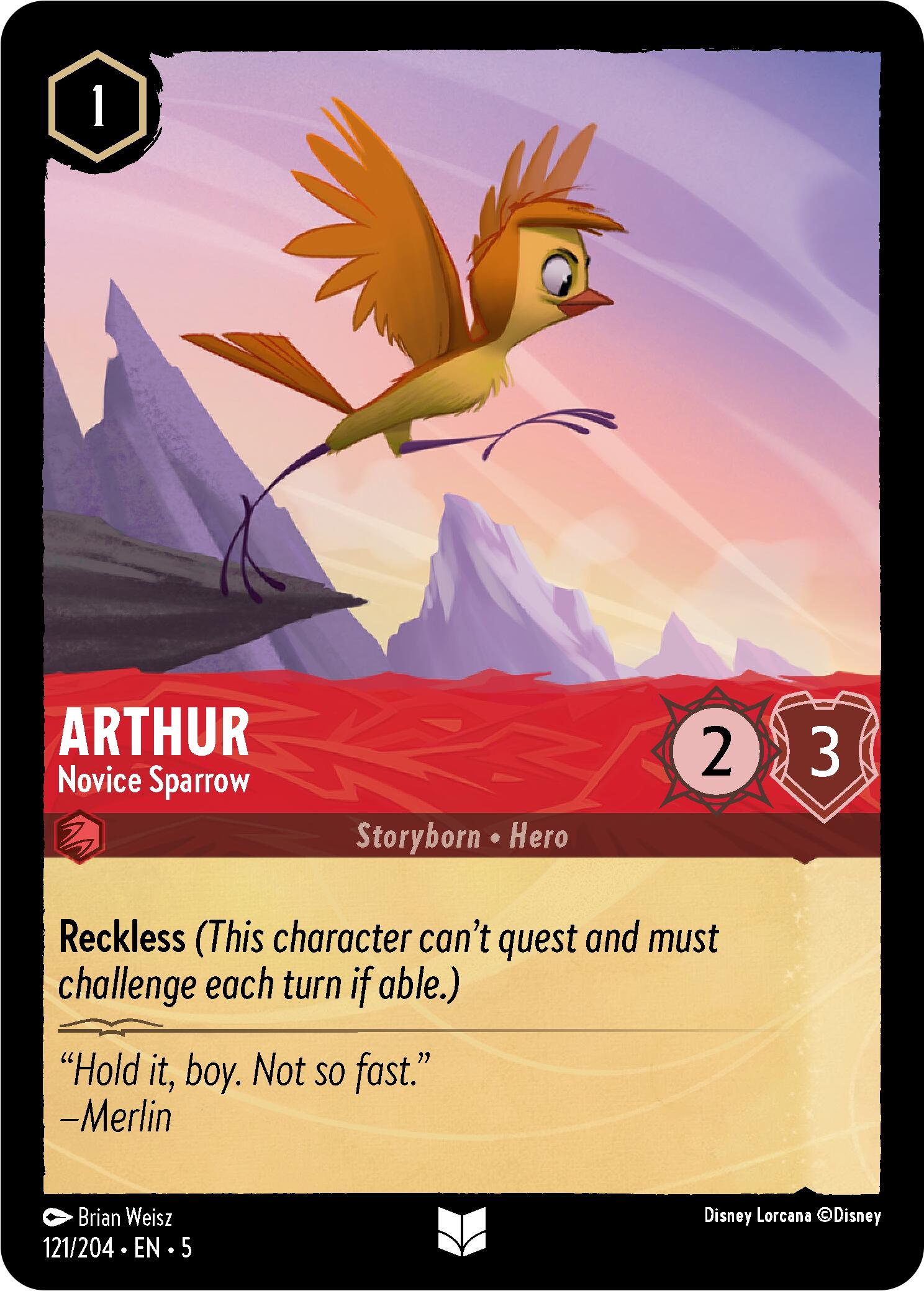 Arthur - Novice Sparrow (121/204) [Shimmering Skies] | Cards and Coasters CA