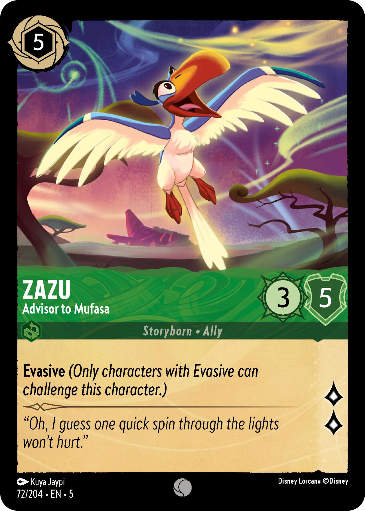 Zazu - Advisor to Mufasa (72/204) [Shimmering Skies] | Cards and Coasters CA