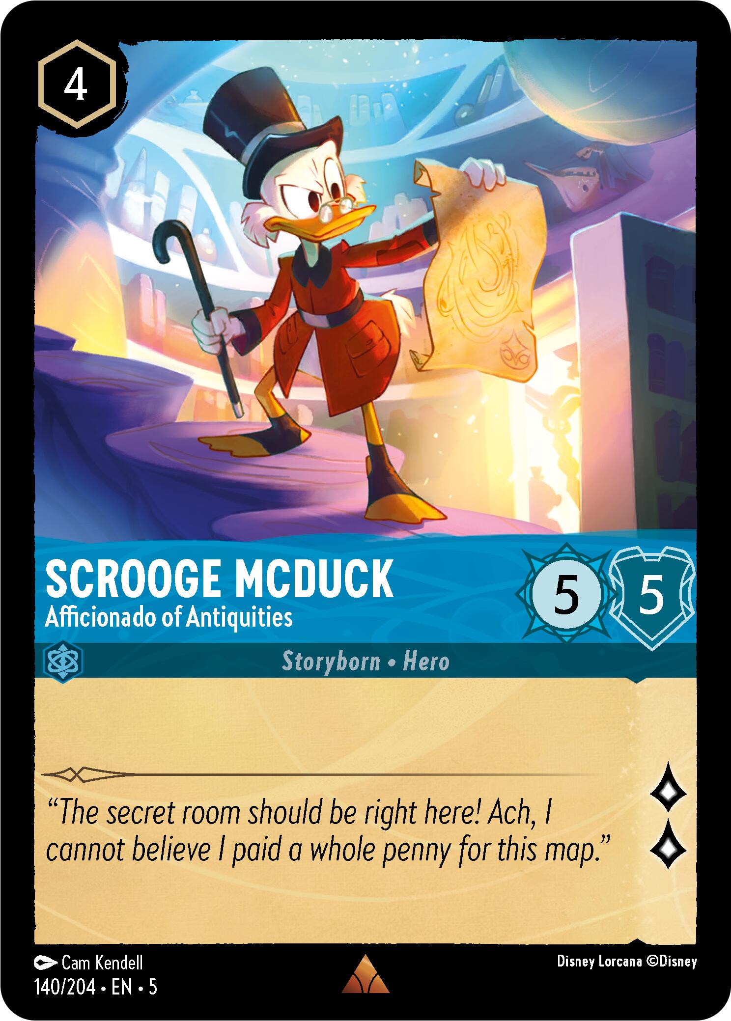 Scrooge McDuck - Afficionado of Antiquities (140/204) [Shimmering Skies] | Cards and Coasters CA