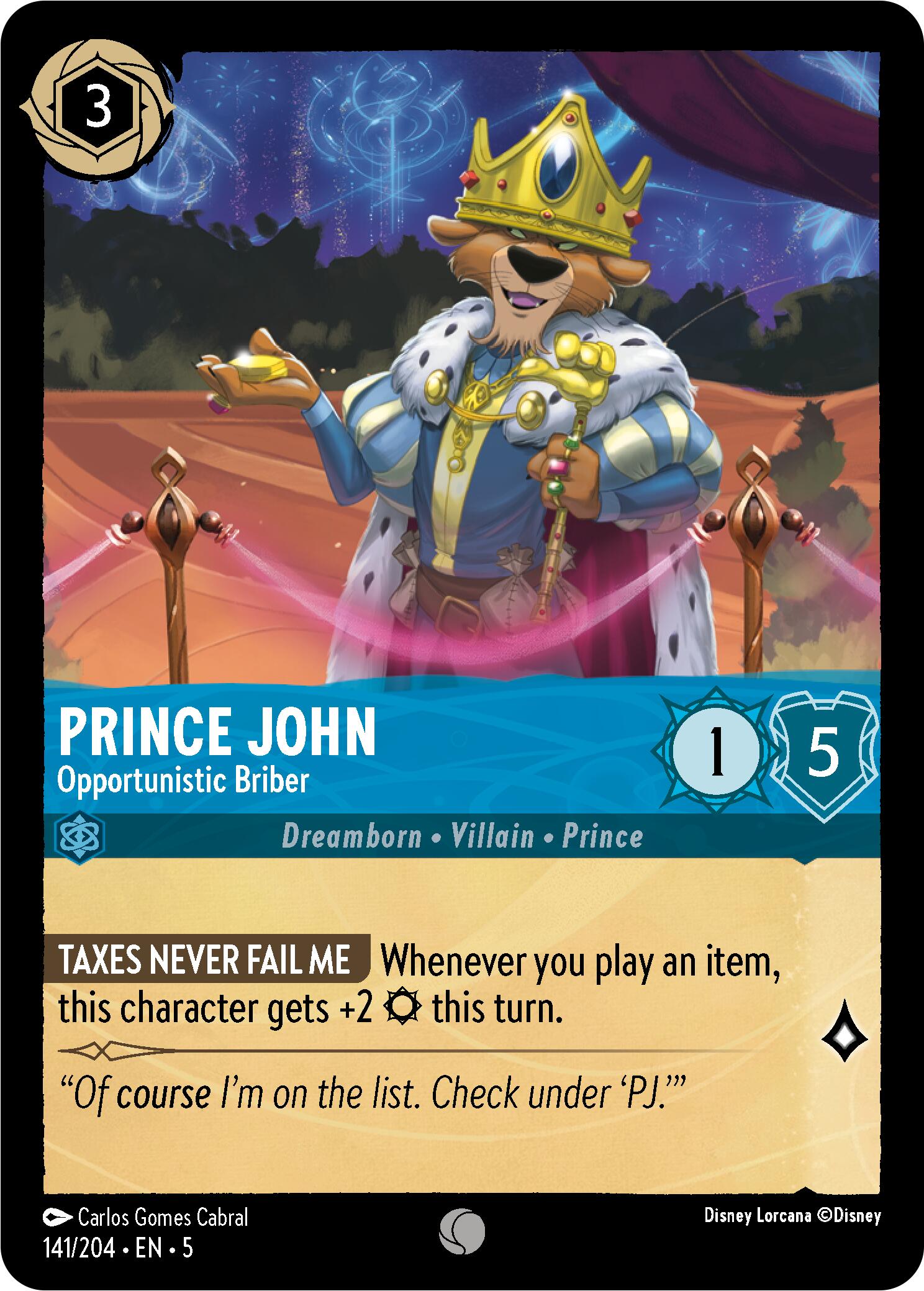 Prince John - Opportunistic Briber (141/204) [Shimmering Skies] | Cards and Coasters CA