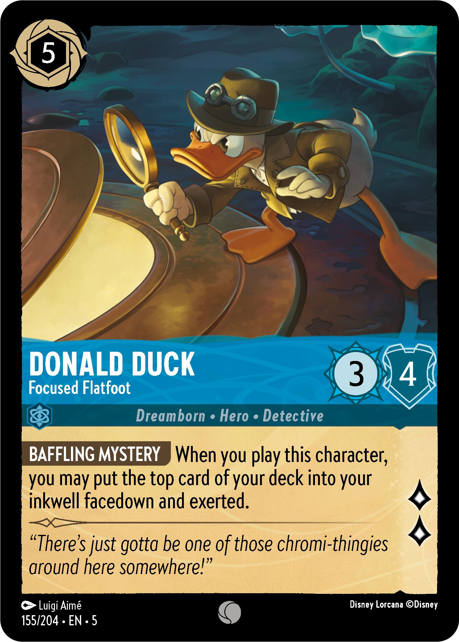 Donald Duck - Focused Flatfoot (155/204) [Shimmering Skies] | Cards and Coasters CA