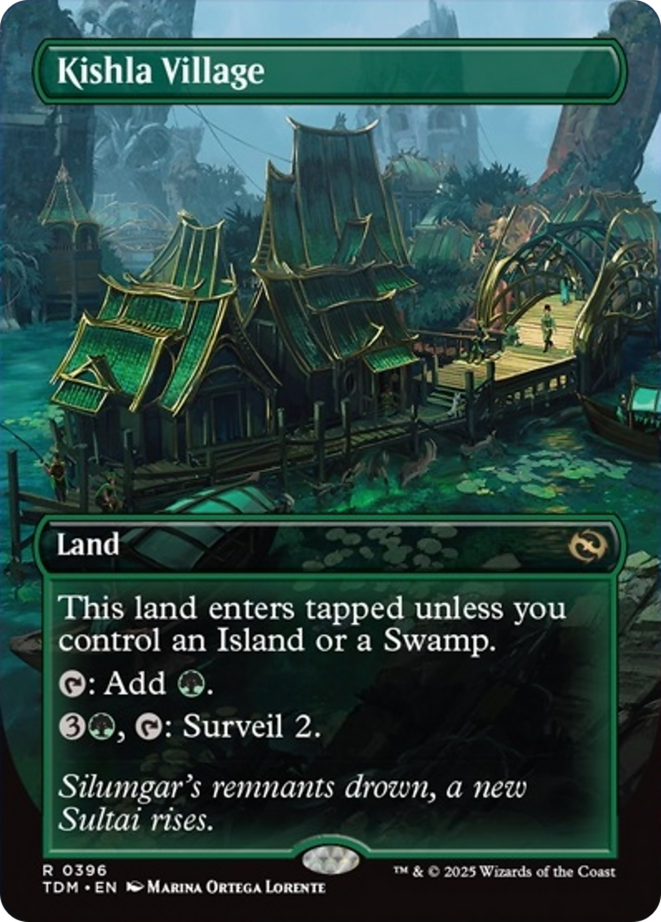 Kishla Village (Borderless) [Tarkir: Dragonstorm] | Cards and Coasters CA