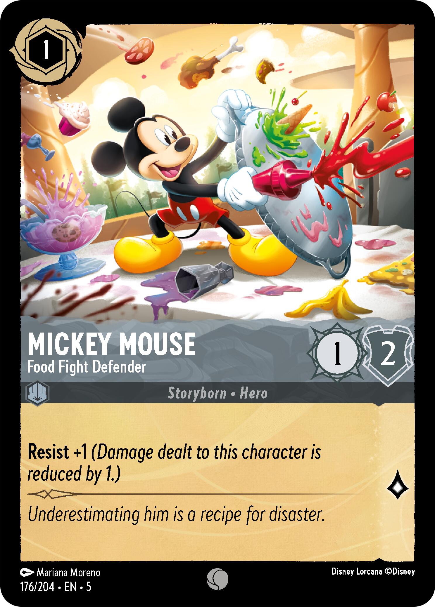 Mickey Mouse - Food Fight Defender (176/204) [Shimmering Skies] | Cards and Coasters CA