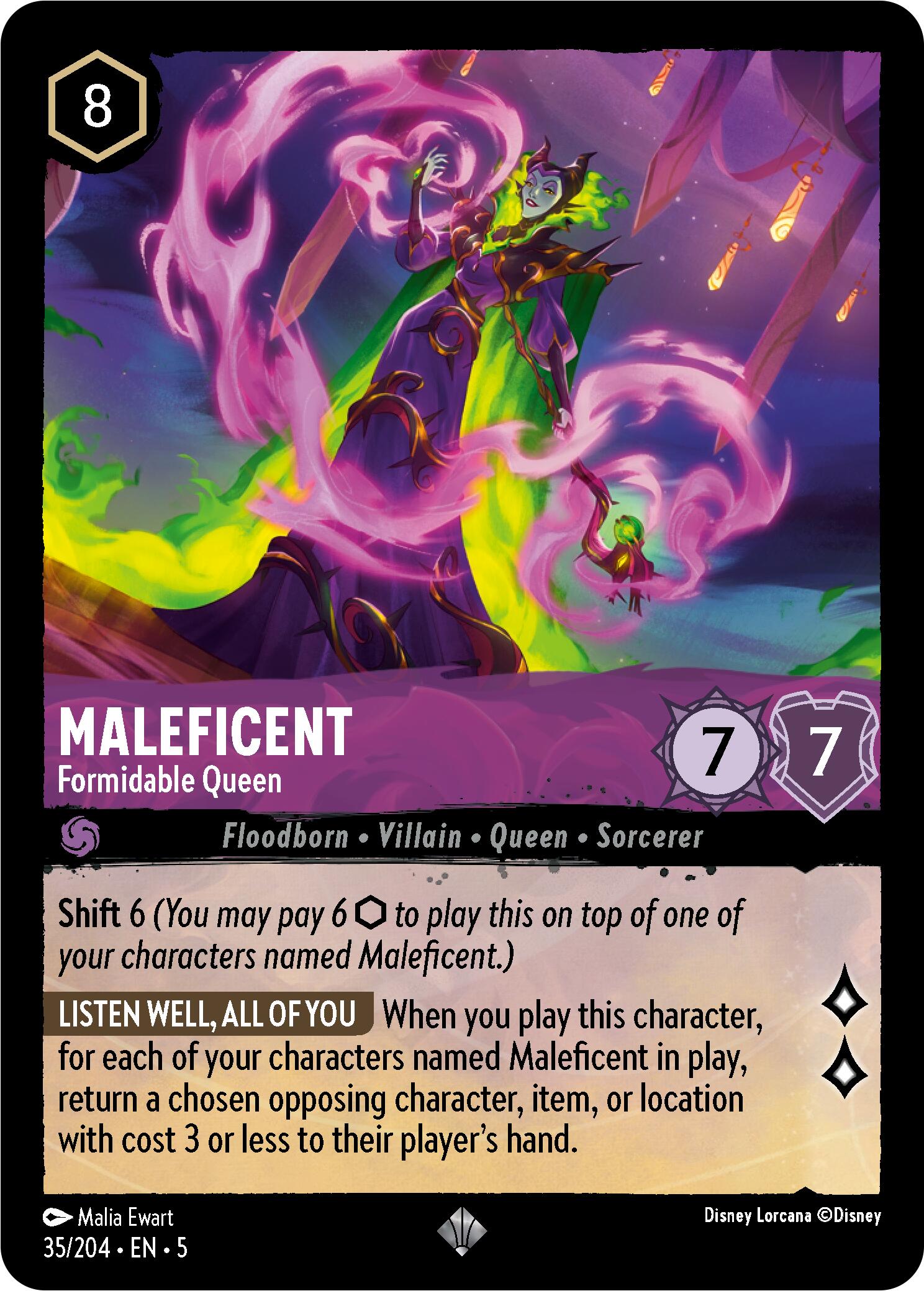 Maleficent - Formidable Queen (35/204) [Shimmering Skies] | Cards and Coasters CA