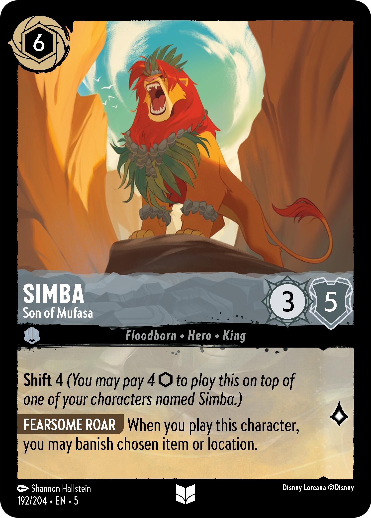 Simba - Son of Mufasa (192/204) [Shimmering Skies] | Cards and Coasters CA