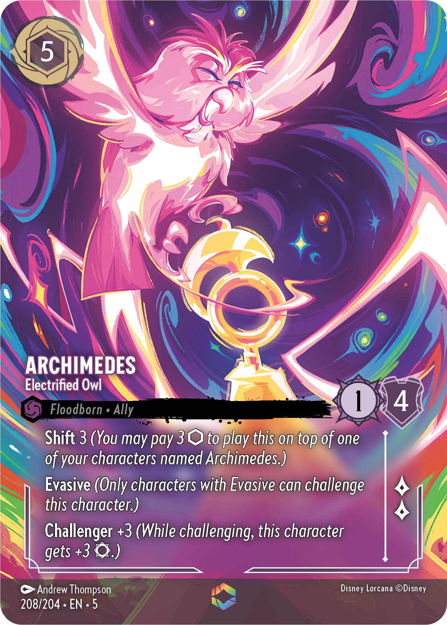 Archimedes - Electrified Owl (Enchanted) (208/204) [Shimmering Skies] | Cards and Coasters CA