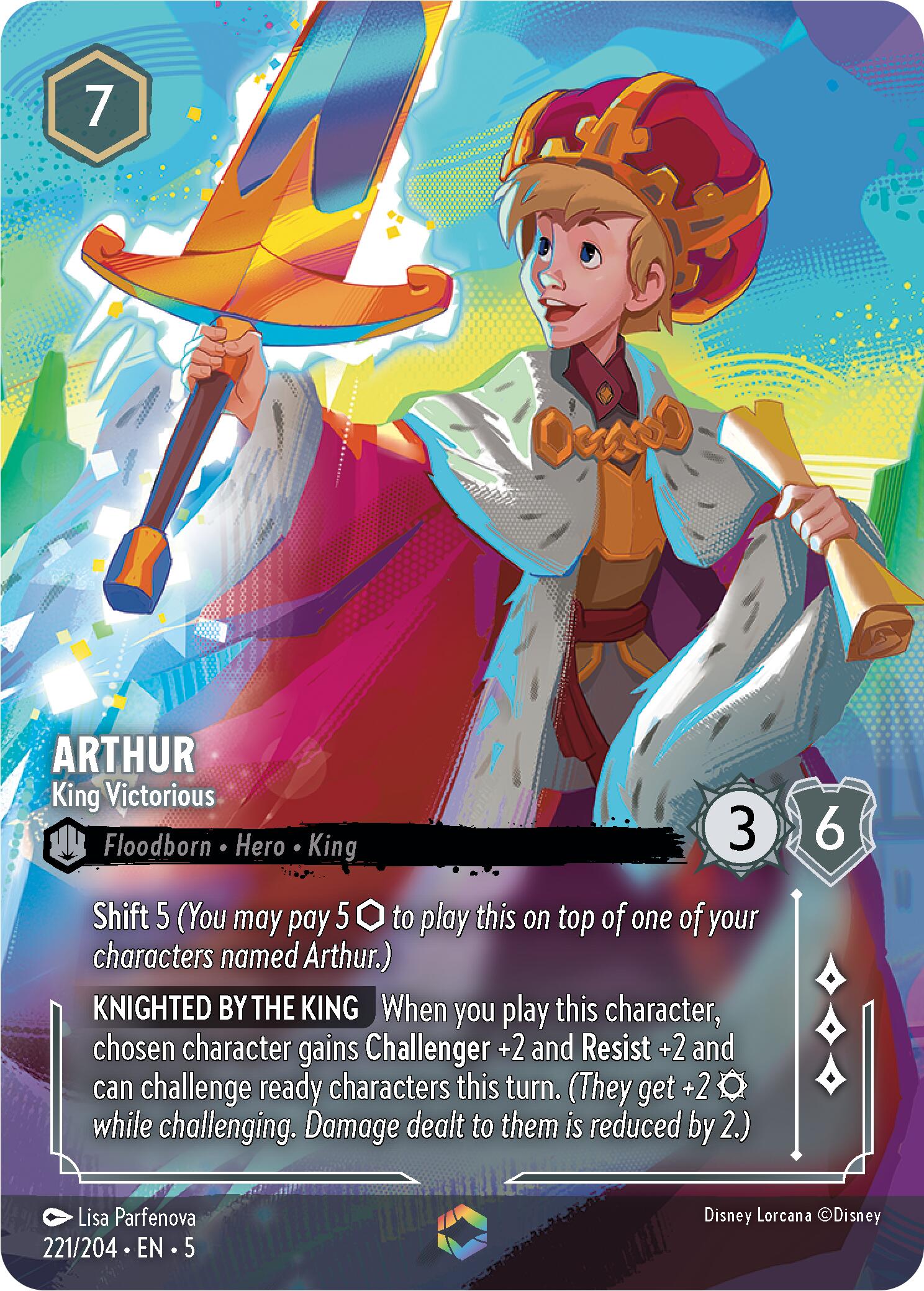 Arthur - King Victorious (Enchanted) (221/204) [Shimmering Skies] | Cards and Coasters CA