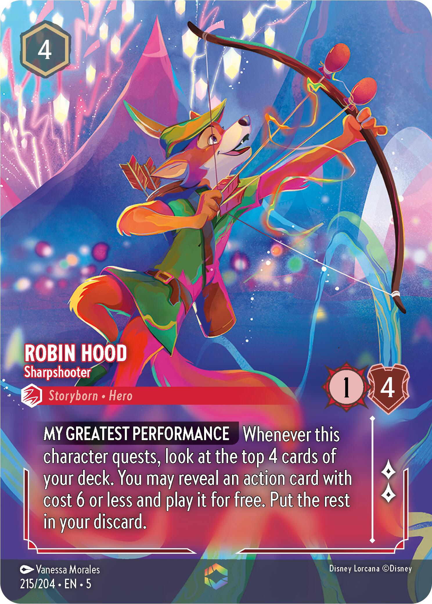 Robin Hood - Sharpshooter (Enchanted) (215/204) [Shimmering Skies] | Cards and Coasters CA