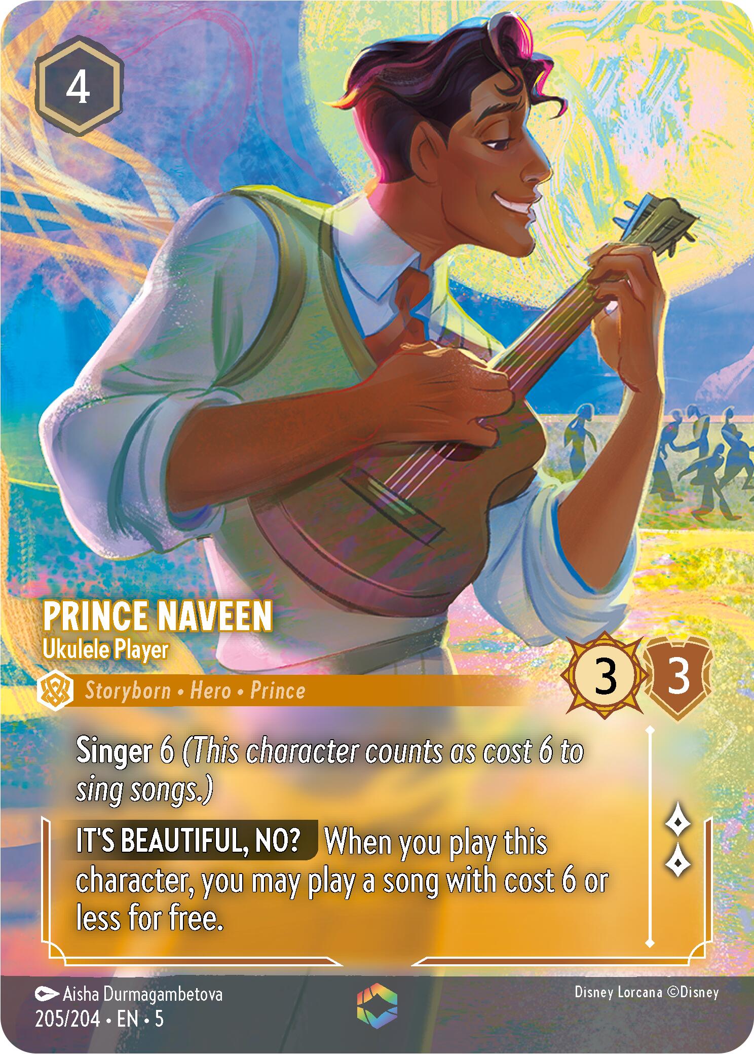 Prince Naveen - Ukulele Player (Enchanted) (205/204) [Shimmering Skies] | Cards and Coasters CA