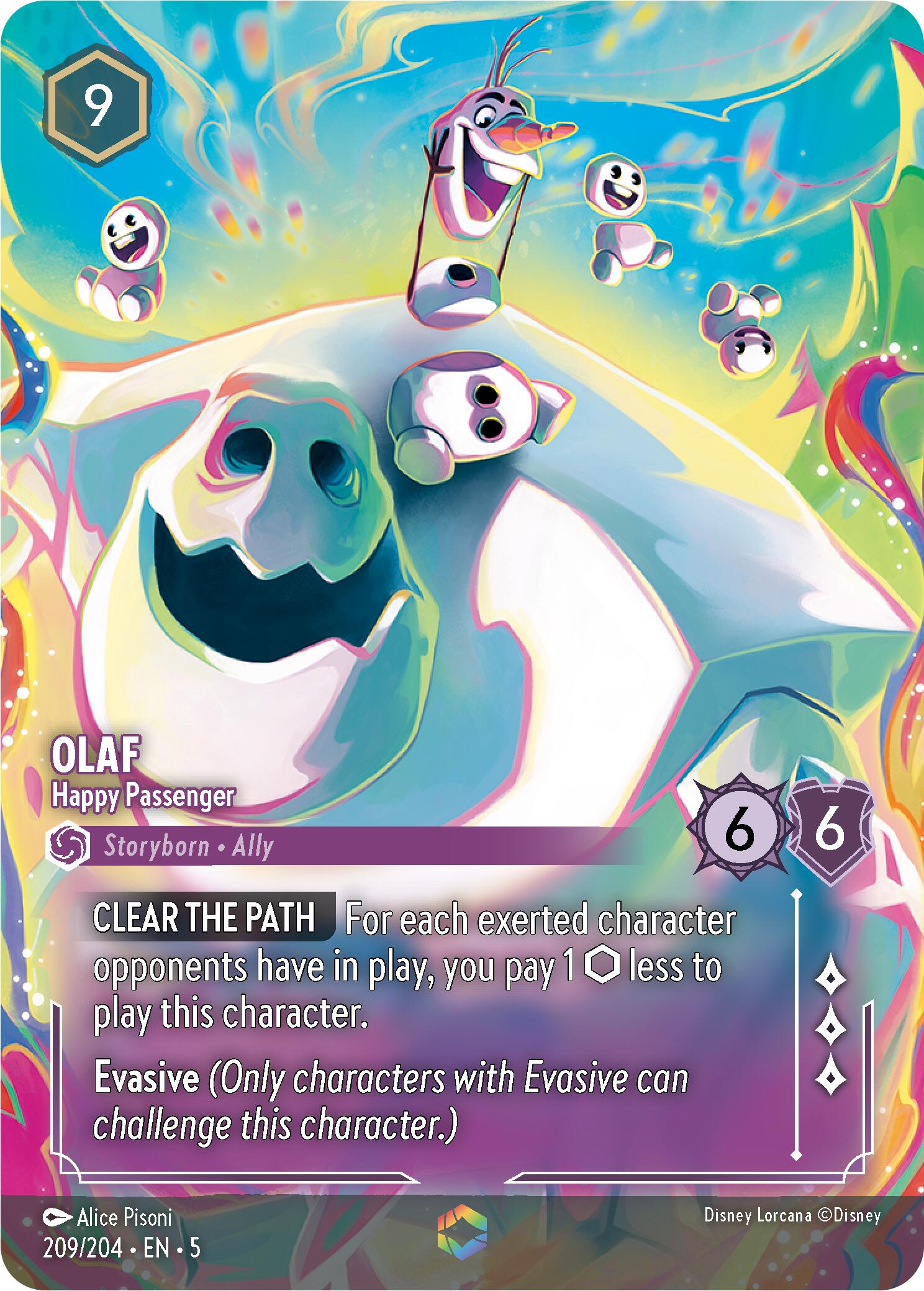 Olaf - Happy Passenger (Enchanted) (209/204) [Shimmering Skies] | Cards and Coasters CA