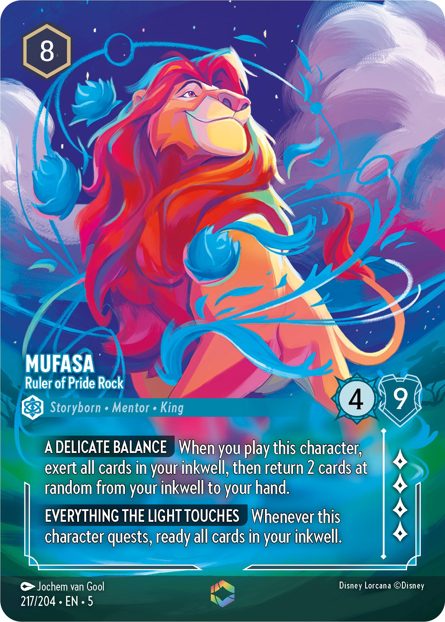 Mufasa - Ruler of Pride Rock (Enchanted) (217/204) [Shimmering Skies] | Cards and Coasters CA