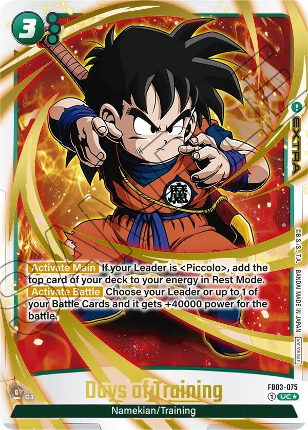 Days of Training (FB03-075) (Championship Pack 02) (Gold) [Fusion World Tournament Cards] | Cards and Coasters CA