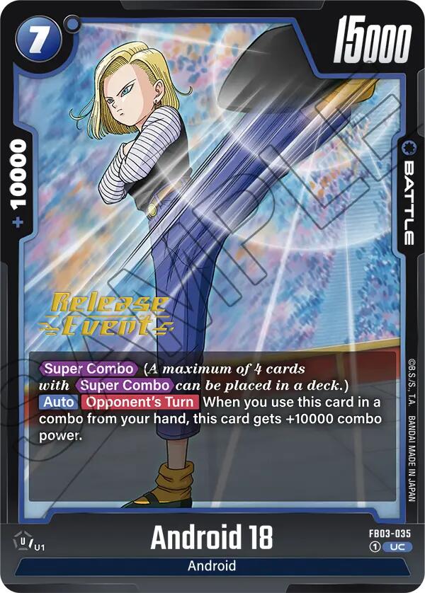 Android 18 [Raging Roar Release Event Cards] | Cards and Coasters CA