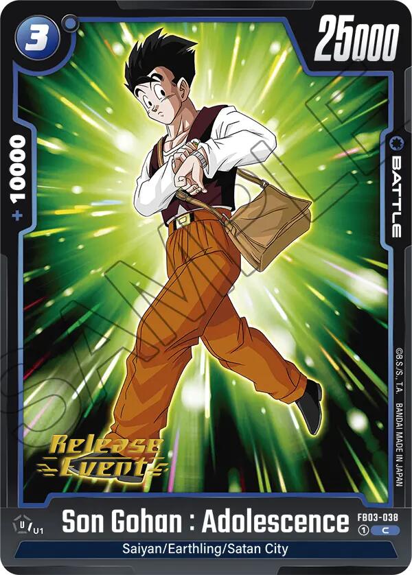 Son Gohan : Adolescence (FB03-038) [Raging Roar Release Event Cards] | Cards and Coasters CA