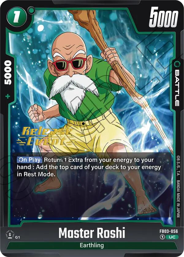 Master Roshi [Raging Roar Release Event Cards] | Cards and Coasters CA