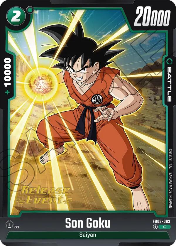 Son Goku (FB03-063) [Raging Roar Release Event Cards] | Cards and Coasters CA