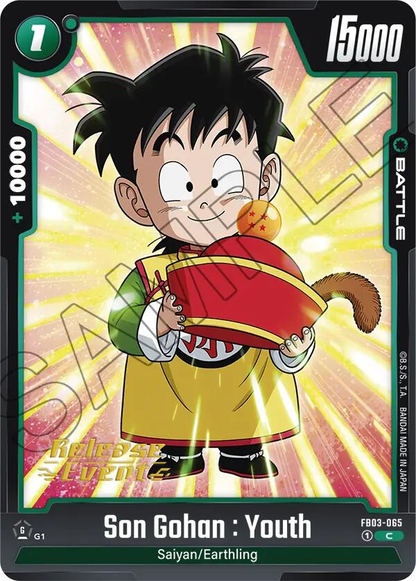 Son Gohan : Youth (FB03-065) [Raging Roar Release Event Cards] | Cards and Coasters CA