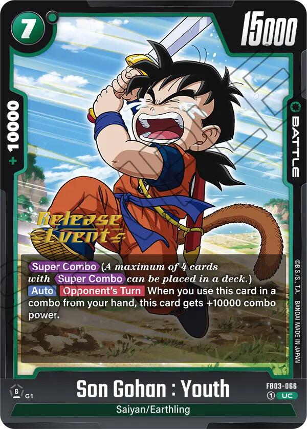 Son Gohan : Youth (FB03-066) [Raging Roar Release Event Cards] | Cards and Coasters CA