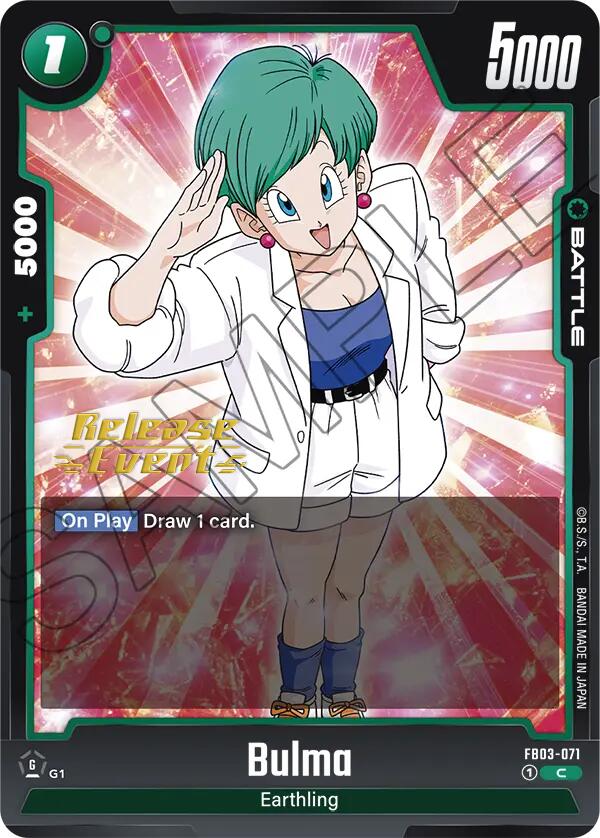 Bulma (FB03-071) [Raging Roar Release Event Cards] | Cards and Coasters CA