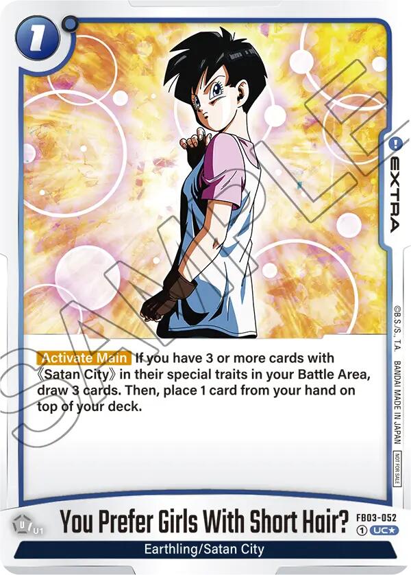 You Prefer Girls With Short Hair? (FB03-052) (Tournament Pack 03) [Fusion World Tournament Cards] | Cards and Coasters CA