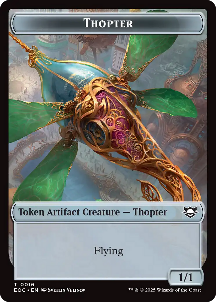 Thopter // Gnome Double-Sided Token [Edge of Eternities Commander Tokens] | Cards and Coasters CA