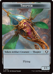 Thopter // Gnome Double-Sided Token [Edge of Eternities Commander Tokens] | Cards and Coasters CA