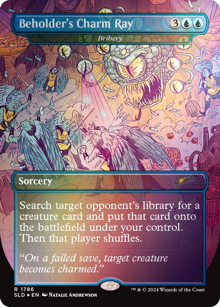 Beholder's Charm Ray - Bribery (Rainbow Foil) [Secret Lair Drop Series] | Cards and Coasters CA