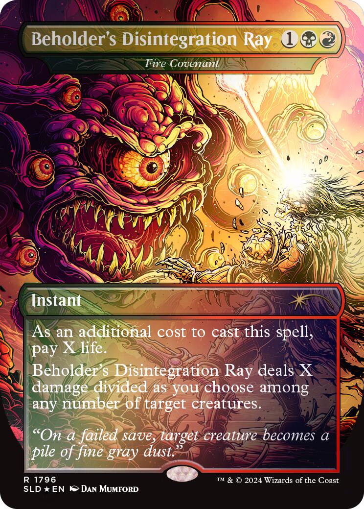 Beholder's Disintegration Ray - Fire Covenant (Rainbow Foil) [Secret Lair Drop Series] | Cards and Coasters CA