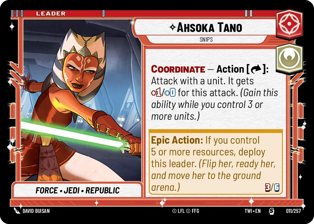 Ashoka Tano - Snips (011/257) (011/257) [Twilight of the Republic] | Cards and Coasters CA
