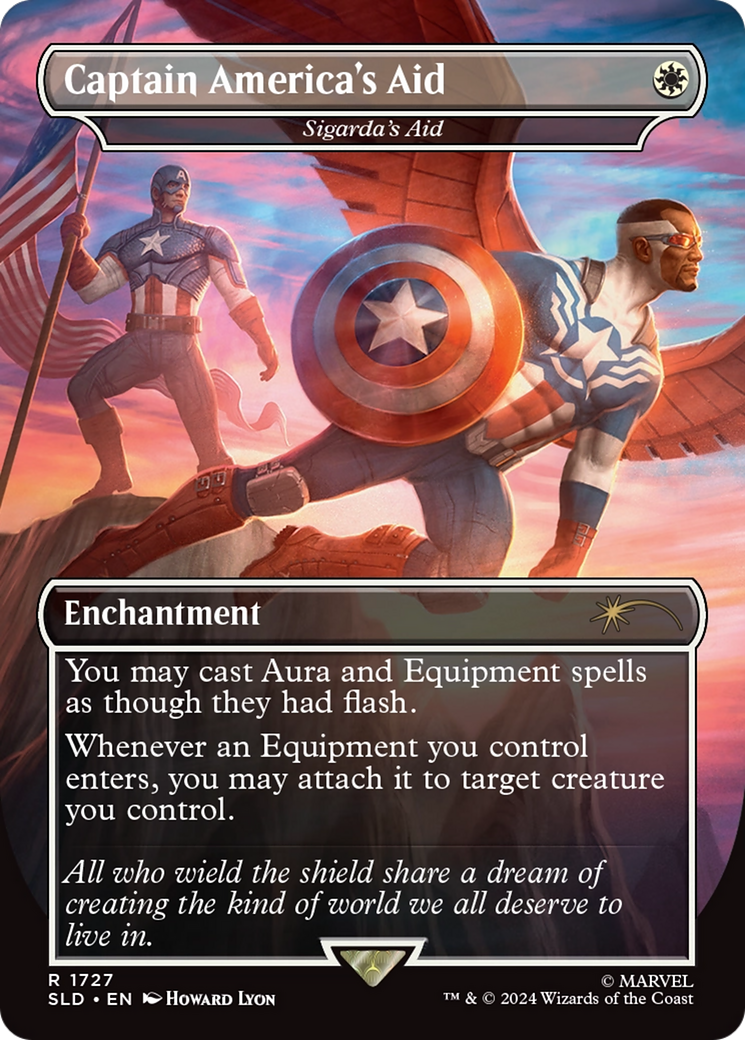 Captain America's Aid - Sigarda's Aid (Rainbow Foil) [Secret Lair Drop Series] | Cards and Coasters CA
