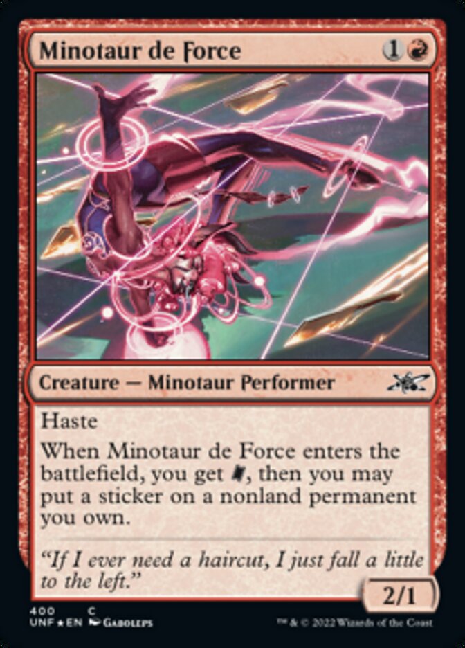 Minotaur de Force (Galaxy Foil) [Unfinity] | Cards and Coasters CA