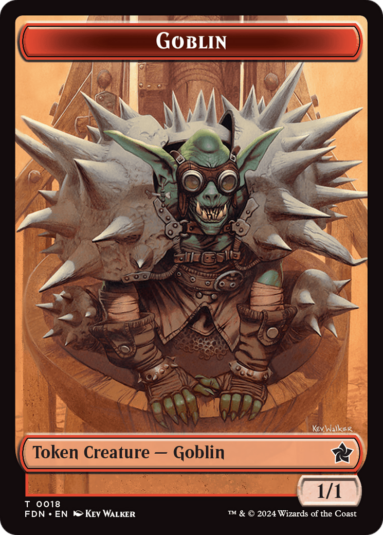 Goblin // Treasure Double-Sided Token [Foundations Tokens] | Cards and Coasters CA