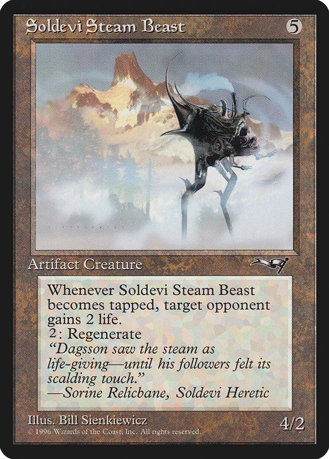 Soldevi Steam Beast (Mountain Background) [Alliances] | Cards and Coasters CA