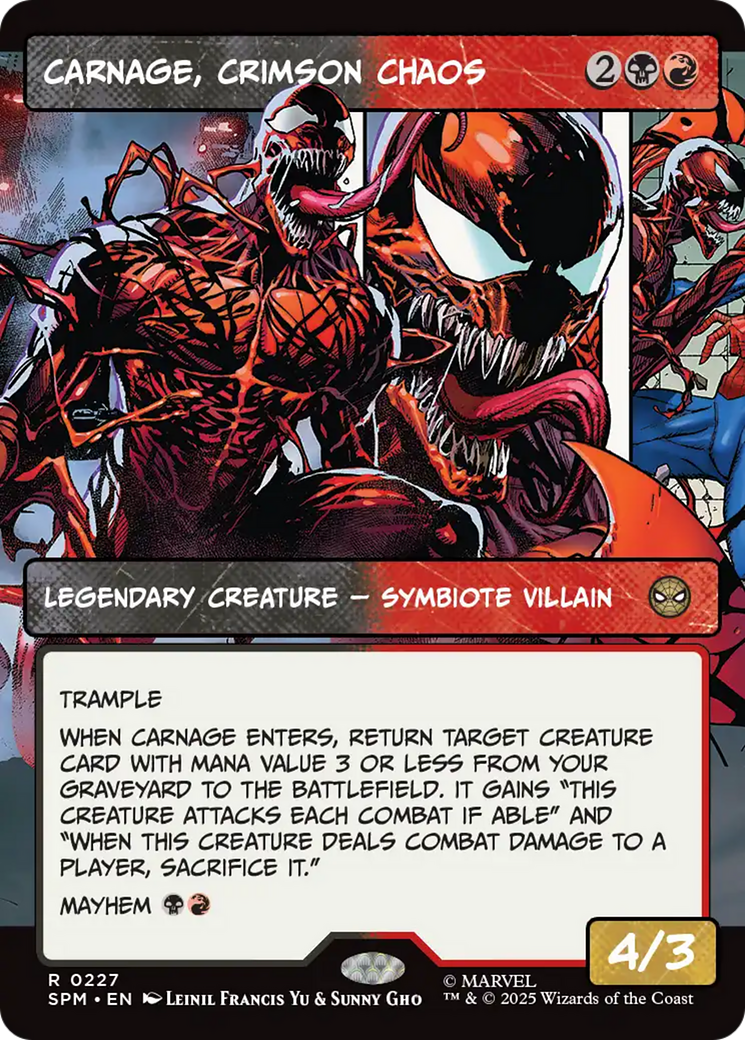 Carnage, Crimson Chaos (Borderless) [Marvel's Spider-Man] | Cards and Coasters CA