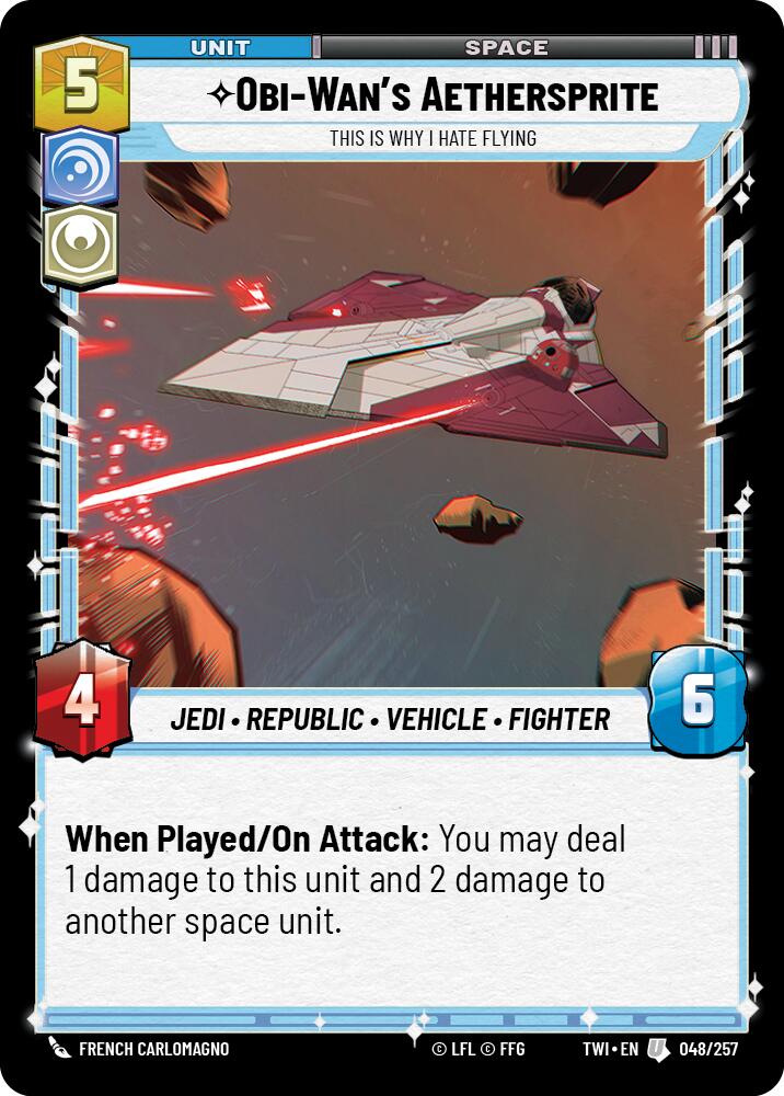 Obi-Wan's Aethersprite - This is Why I Hate Flying (048/257) (048/257) [Twilight of the Republic] | Cards and Coasters CA