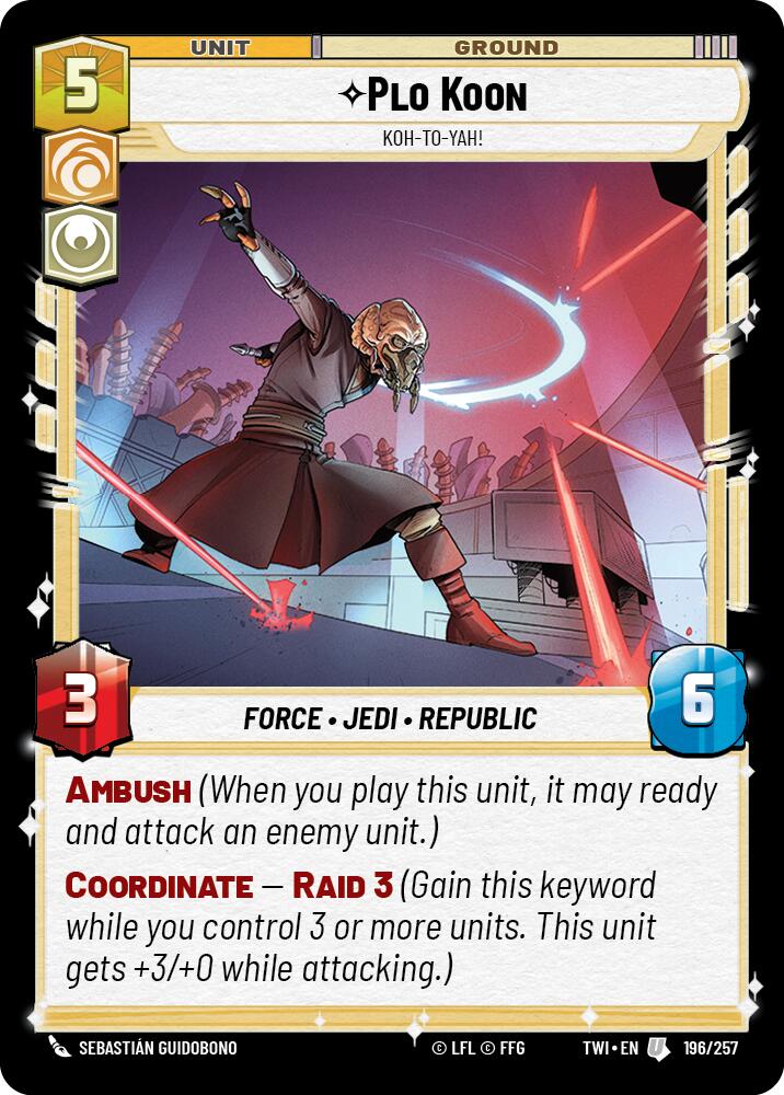 Plo Koon - Koh-to-yah! (196/257) (196/257) [Twilight of the Republic] | Cards and Coasters CA