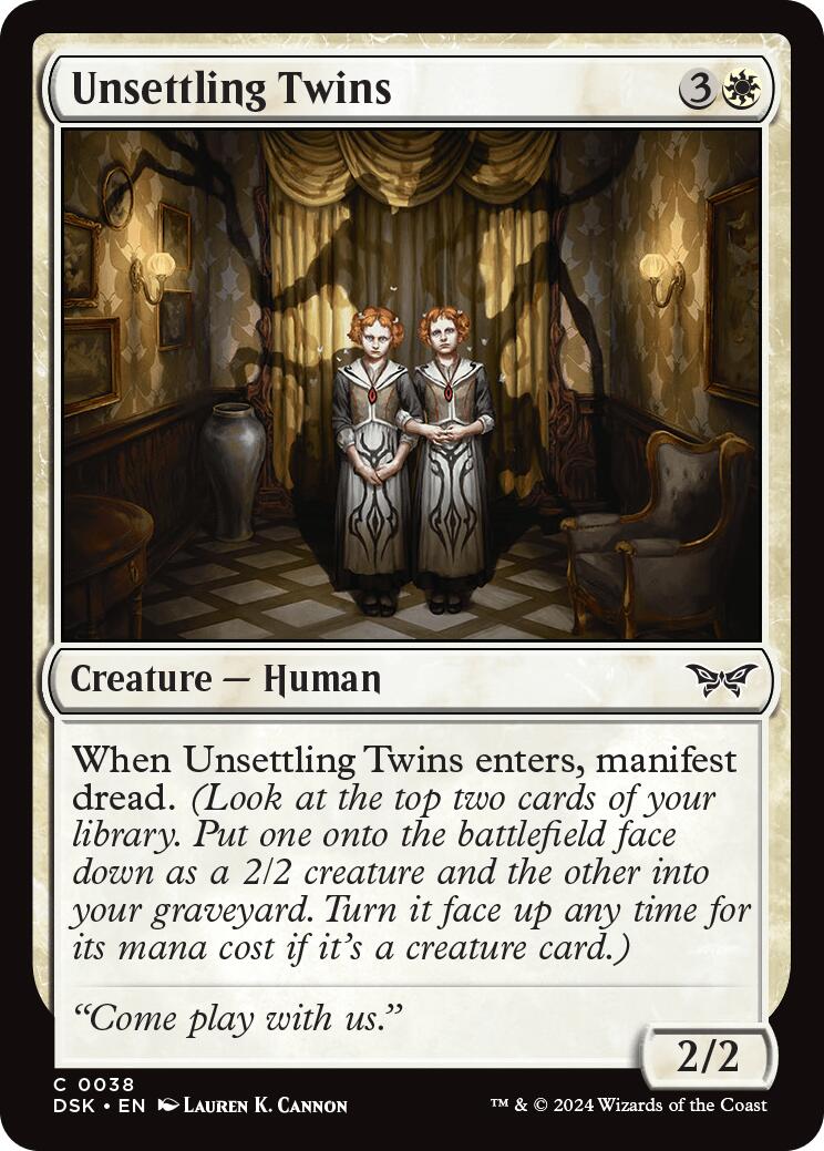 Unsettling Twins [Duskmourn: House of Horror] | Cards and Coasters CA