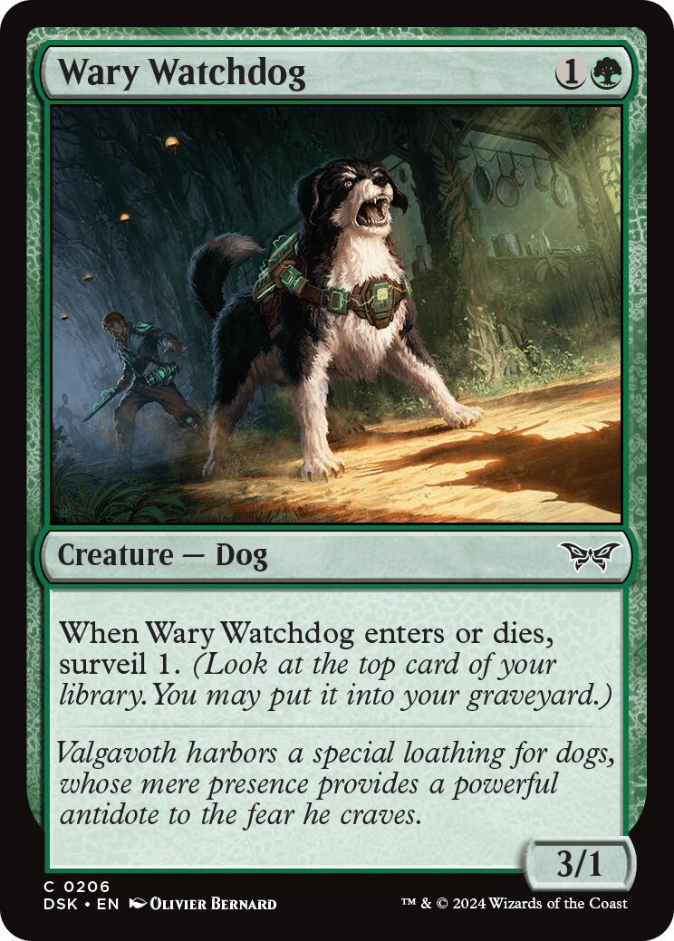 Wary Watchdog [Duskmourn: House of Horror] | Cards and Coasters CA