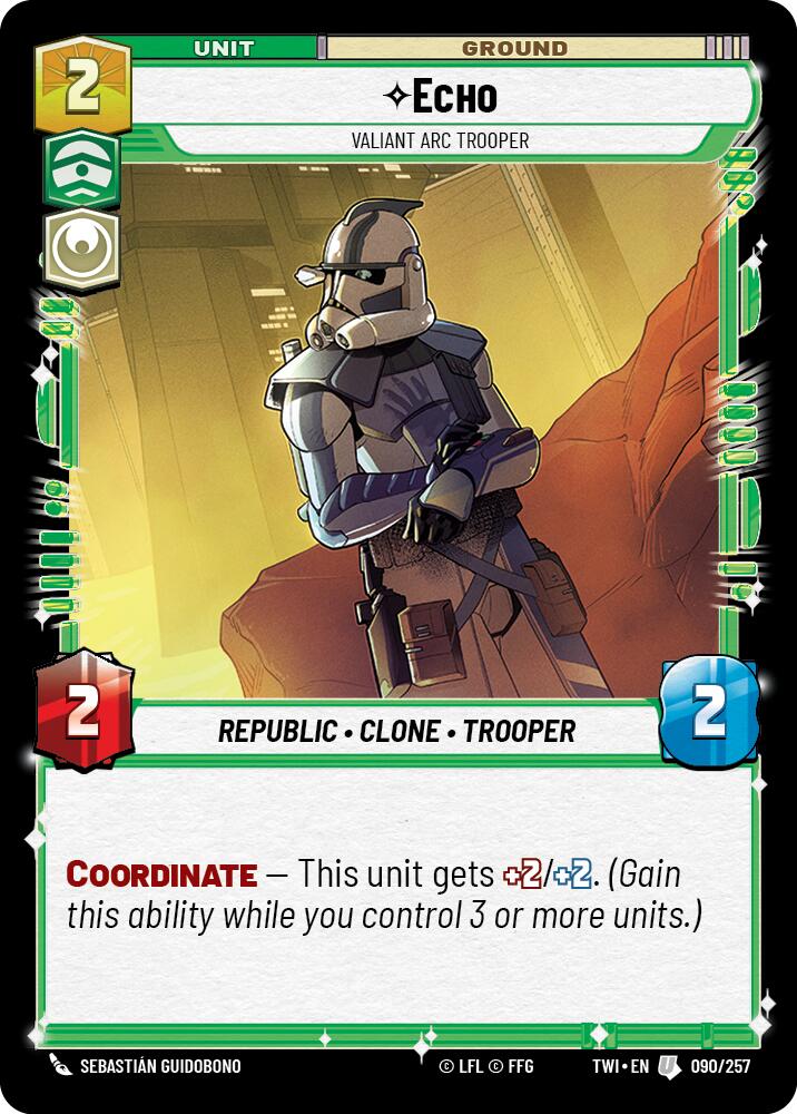 Echo - Valiant Arc Trooper (090/257) (090/257) [Twilight of the Republic] | Cards and Coasters CA