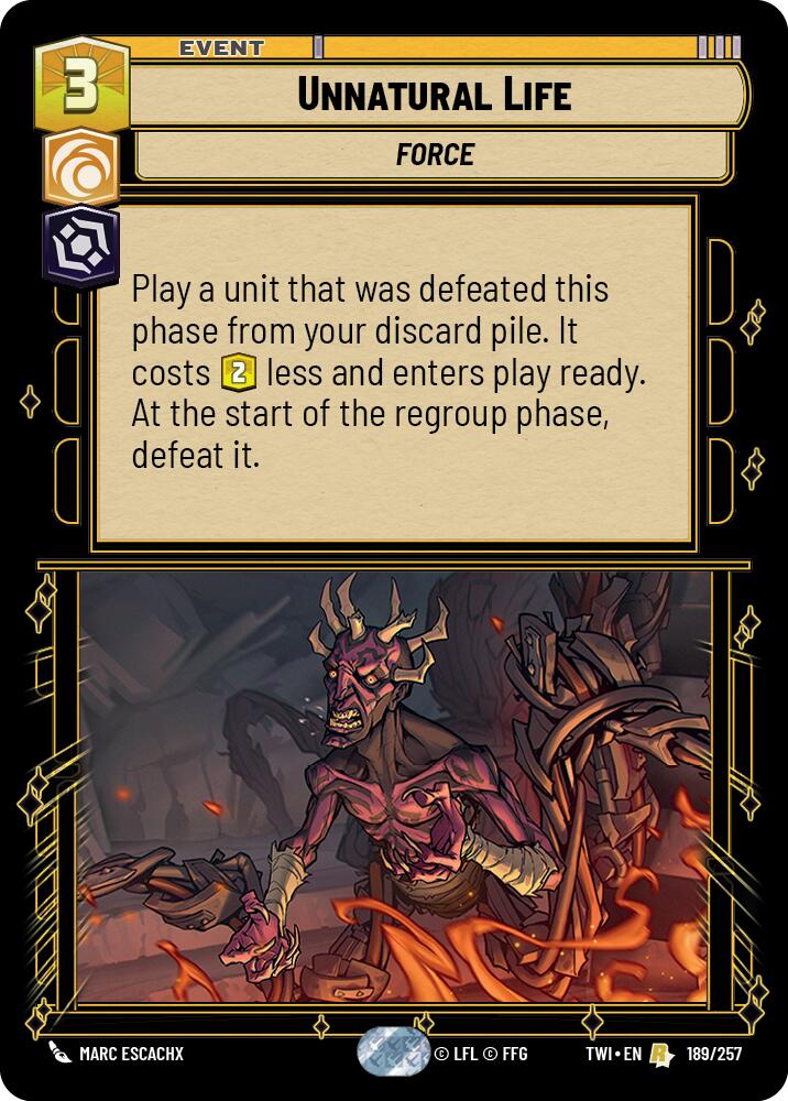 Unnatural Life (189/257) (189/257) [Twilight of the Republic] | Cards and Coasters CA